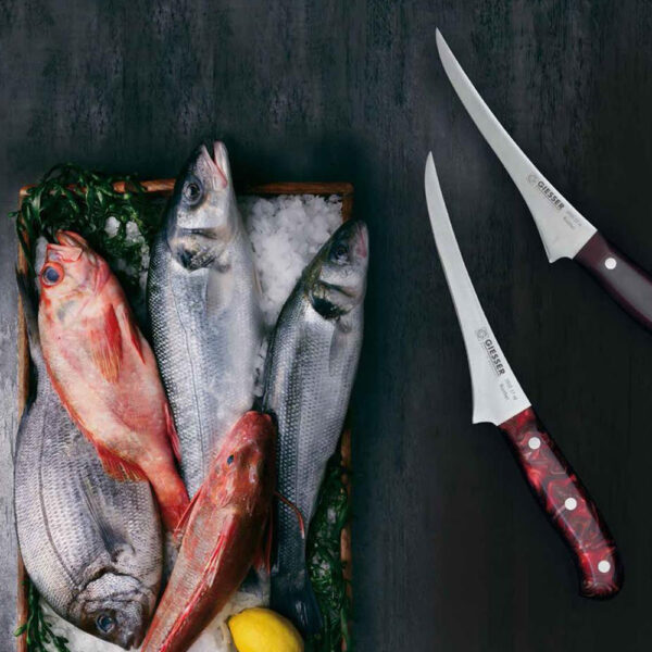 Шефски нож Giesser серия PremiumCut Filet No 1, Rocking Chefs, Micarta 17 см острие