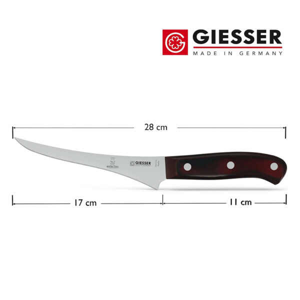 Шефски нож Giesser серия PremiumCut Filet No 1, Rocking Chefs, Micarta 17 см острие
