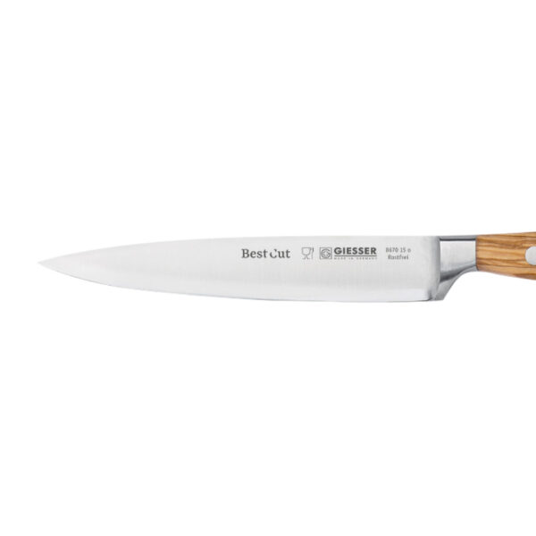 Карвинг нож Giesser BestCut, острие 15 cm,дръжка от маслиново дърво 8670 15