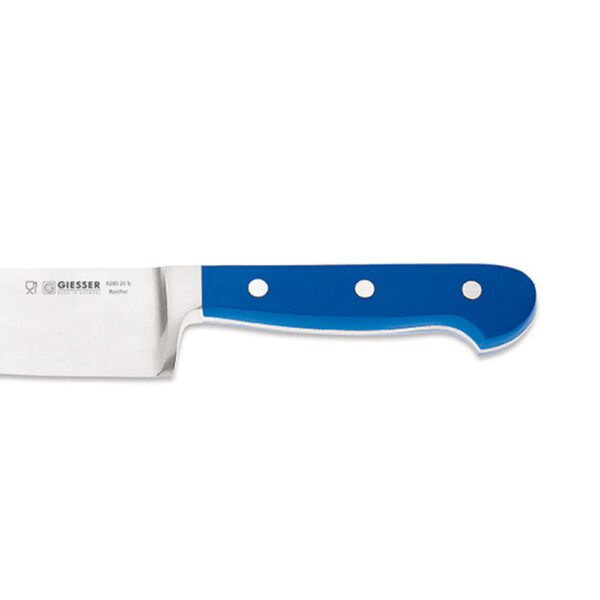 Шефски нож Giesser 8280 20b, широк, 20 см острие, цвят син