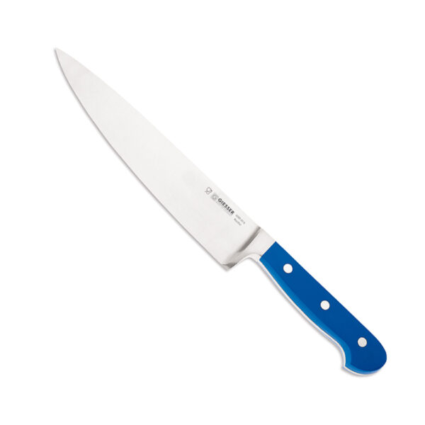 Шефски нож Giesser 8280 20b, широк, 20 см острие, цвят син